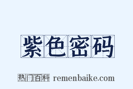 紫色密码是什么意思的图片